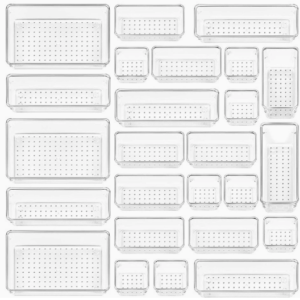 Wholesale 25 PCS Clear Plastic Drawer Organizers Set ZH WorldTrade China Factory Supplier