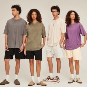 Wholesale oversized acid-washed retro short-sleeved shirts ZH WorldTrade China Factory Supplier