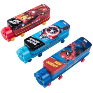 Marvel Superhero Train Pencil Case Wholesale | Captain America Iron Man Spider-Man Stationery Bulk